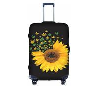 YFSGDLBN Weed with Sunflower Printed Suitcase Cover Elasticated Luggage Protective Cover