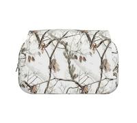 YFSGDLBN White Tree Camo Printed Double Clamshell Pen Case Pencil Pouch