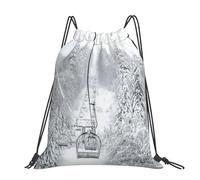 YFSGDLBN Winter Old Cable Ski Lift printed Large-sized casual drawstring backpack Sports Gym Bag