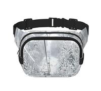YFSGDLBN Winter Old Cable Ski Lift Printed Square Double Layer Waist Bag Daily Casual Chest Bag