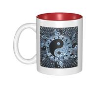 YFSGDLBN Ying Yang Diagram Printed Mug Ceramic Coffee Cup Interior-Colored Ceramic Mug