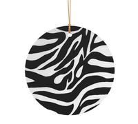 YFSGDLBN Zebra Print printed Aluminum Round Pendant Christmas decoration