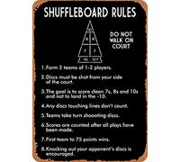 YFSIGN Shuffleboard Black New Metal Signage Wall Rules in Real LifeInteresting Rules Signs for Indoor and Outdoor 8×12 Inches