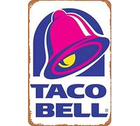 YFSIGN Taco Bell Logo Retro Metal Tin Sign Vintage Plaque Poster for Home Kitchen Bar Coffee Shop 12x8 Inch
