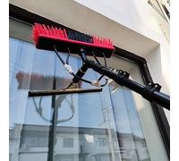 YFSMBD 3.6-10.8 m Water Fed Telescopic Brush, with Squeegee & Soap Dispenser, Hydrocleaner, Window Cleaning Pole, Solar Panel Conservatory Roof Cleaner, Window Cleaning Brush (5.4m)