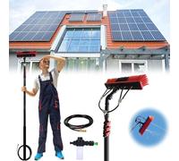 YFSMBD 3.6-10.8M Extendable Window Cleaning Pole, Solar Panel Cleaner, Water Fed Telescopic Brush for Windows Solar Panels Conservatory Roofs, Walls, Trucks, Boats, Bus, Cars (55cm Brush,5.4M)