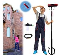 YFSMBD 3.6-10.8M Extendable Window Cleaning Pole, Solar Panel Cleaner, Water Fed Telescopic Brush for Windows Solar Panels Conservatory Roofs, Walls, Trucks, Boats, Bus, Cars (35cm Brush,5.4M)