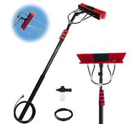 YFSMBD 3.6 - 6M Water Fed Pole Kit, Rotatable Solar Panel Cleaning Brush,Water Powered,with Soap Dispenser, Telescopic Brush for Roof Window,Roof,Trucks,Boats,Bus,Cars (35cm Brush Head,3.6M)