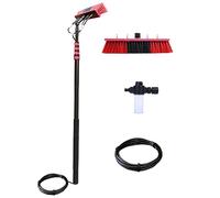 YFSMBD 3.6M-6M Washing Kit Water-fed Brush,Water Fed Telescopic Brush,Window Cleaning Pole Photovoltaic Panel Cleaning Tool Cleaning Cloth for High Window (55cm Brush,6M)