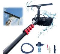 YFSMBD 5.4M Adjustable Solar Panel Cleaning Brush and Pole, Window Cleaner Brush & Water Fed Pole Kit, Solar Panel Cleaning System Window Washing Equipment Tool, with Squeegee, Soap Dispenser