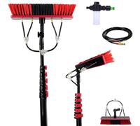 YFSMBD 5.4M Telescopic Hydrocleaner Telescopic Cleaning Broom Water Powered Soap Dispenser Cleaning Solar Panels Washing Trucks Bus Car Roofst (35cm Brush,5.4M)
