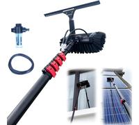 YFSMBD Solar Panel Cleaners, 3.6M - 10.8M Telescopic Cleaning Brush, Telescopic Hydrocleaner, Water Powered, Soap Dispenser, Window Cleaning Kit with Squeegee, Washing Trucks, Bus, Cars (5.4M)