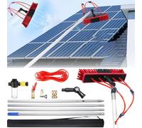 YFSMBD Solar Panel Cleaning Kit: 18 Metres Telescoping Pole, Water Fed Brush, Soap Dispenser and 20m Hose, Cleaning PV System, Windows, Conservatory Roofs & Cars - 55cm Brush