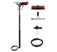 YFSMBD Washing Kit: Water-fed Brush,Squeegee and Soap Dispenser, 3.6 - 10.8 M Extendable Window Cleaning Pole, Water Fed Telescopic Brush, Window Cleaner Equipment (35cm Brush,9M)