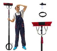 YFSMBD Water Fed Pole Window Cleaning System Solar Panel Washing Brush Kit 3.6 - 6M Extension Pole Telescopic High Reach Cleaner with Soap Dispenser (35cm Brush Head,3.6M)