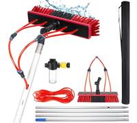 YFSMBD Window Cleaning Brush | 3-16 Meter Extendable Telescopic | Water Fed Window Cleaning Pole Aluminium | Cleaner for Solar Panels Equipment (35cm Brush,4m)