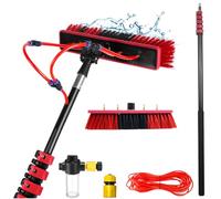 YFSMBD Window Cleaning Brush,3.6-12 m Telescopic Hydrocleaner,Water Fed Window Cleaning Pole Aluminium,Cleaner For Solar Panels w/Soap Dispenser,Cleaning Equipment for Roof Car (35cm Brush,9.2M)