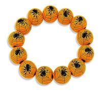 yfstyle 2024 Halloween Pumpkin Spider Bracelet for Women Men Adjustable Wood Bead Bracelet for Halloween Festival Party Jewelry Gifts, Acrylic, no