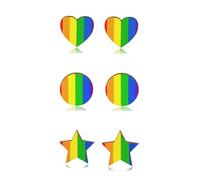 yfstyle 3Pairs Wooden Rainbow Pride Earrings LGBT Pride Earring Studs Gay Lesbian LGBTQ Pride Earrings Set for Women Girls Pride Jewelry Gifts, Wood, No Gemstone