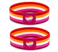 yfstyle Pride Rainbow Bracelets Wristbands for Women & Men - Matching LGBT Pride Stretch Bands - Waterproof & Trans Accessories, stretch, Polyester, no gemstone