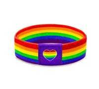 yfstyle Pride Rainbow Bracelets Wristbands for Women & Men - Matching LGBT Pride Stretch Bands - Waterproof & Trans Accessories, stretch, Polyester, no gemstone