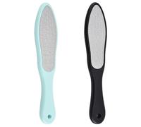 YFTRFR 2 Pcs Foot File, Hard Dead Skin Remover Portable Foot Care Tool Double Side Pedicure Rasp Dead Hard Cracked Skin Calluses Remover, Heavy Duty Stainless Steel (Green, Black)