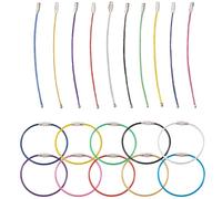 YFTRFR 20 Pcs Wire Keychain, Colored Coated Stainless Steel Keyrings with Secure Screw Lock for Hanging Luggage Tags, Keys and ID Keepers, Sport and Outdoor Travel(10 Color)