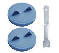 YFTRFR 3 Pcs Silicone Covers, Durable Silicone Pet Can Lids Fresh-Keeping Lids For Pet Cans Cover for Wet Food Container Multi Functional Cat Strip Feeder Squeeze Spoon with Cat Ears