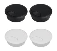YFTRFR 4 Pcs Desk Cable Hole Cover Plastic PC Computer Wire Hole Cover Desktop Cable Grommet Round Wire Organizer Caps for Management Home Office and Computer Desk Wires (50mm)