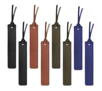 YFTRFR 8 Pcs Leather Bookmark, Classic Stitched Handmade Reading Accessories Simple Elegant with Rope for Men and Women, Readers, Book Lovers, Writers Gift, Students, Teacher(4 Color)