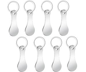 YFTRFR 8 Pcs Trolley Token Stainless Steel with Key Ring Shopping Trolley Removers Portable Mini Release Supermarket Grocery Shopping Cart Durable Cart Accessories Simple and Easy to Use