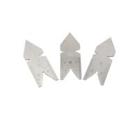 YFUK 3pcs 6cm x 2cm x 0.1cm Stainless Steel Fishtail Cutting Gauge Centre Screw Thread Lathe Measuring Tool Gage 60 & 55 Degree Metric Silver
