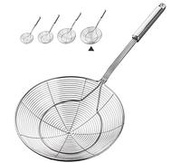 YFWOOD 7.9 Inch Spider Strainer Skimmer, Reinforced Double Coil Wire Skimmer with Large Handle Solid Stainless Steel Strainer Ladle for Cooking and Frying (1 - Piece)