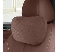 YFYANFEI Driving Neck Pillow, Car Headrest Lumbar Pillow for Mercedes-Benz All Series, Suede+Down Silk Wadding Breathable Removable Cover Relieve Back and Neck Pain,3.Brown-Headrest-1pc