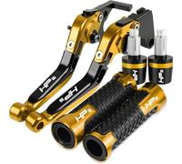 YFYFY for B&M&W HP2SPORT HP2 Sport 2008 2009 2010 2011 Motorcycle CNC Adjustable Brake Clutch Levers 22MM Handle Handlebar Grips Ends Replace(Gold 1)