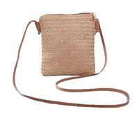 YFZCLYZAXET Straw Bag Women Fashion Straw Bag Rattan Woven Purse Crossbody Messenger Bag Plait Small Square Handbag Boho Beach Coffee
