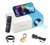 YG300 Mini Projector,Full HD 1080P Low Noise Portable Movie Projector for Home Theater,Video Projector Compatible with Laptop/DVD/Phone/HDMI/USB Drive/Games/PC/Audio,indoor outdoor (Blue White)