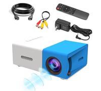 YG300 Mini Projector,Full HD 1080P Low Noise Portable Movie Projector for Home Theater,Video Projector Compatible with Laptop/DVD/Phone/HDMI/USB Drive/Games/PC/Audio,indoor outdoor (Blue White)