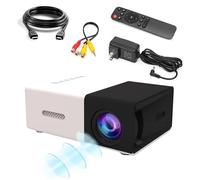 YG300 Mini Projector,Full HD 1080P Low Noise Portable Movie Projector for Home Theater,Video Projector Compatible with Laptop/DVD/Phone/HDMI/USB Drive/Games/PC/Audio,indoor outdoor (Black White)