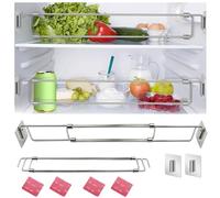 Ygapuzi 2 Pack Secure Adjustable RV Fridge Bars 12.5-22.3 Inches Refrigerator Small Tension Rods, Prevents Spills&Mess During Travel for Essential Accessories Inside RVs and Camper