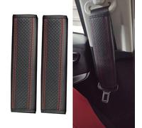 Ygapuzi 2PCS Car Seat Belt Cover Fiber Leather Seat Belt Pads Soft Shoulder Strap Covers More Comfort Driving & Protect Your Neck and Shoulders for Auto SUV Truck Airplane Backpack (Red)