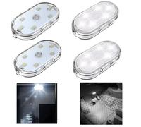 Ygapuzi 4PCS Wireless Car Interior LED Lights USB Rechargeable Car LED Touch Light with 6 Super Bright LED Lamp Beads Car Interior Ambient Light Universal Vehicle Accessories for Car Decor
