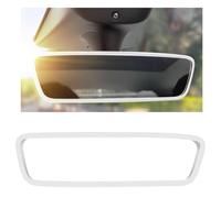 Ygapuzi Car Rear View Mirror Protector Frame, Silicone Auto Interior Rearview Mirror Cover Edge Protective Trim Cover Compatible with Model 3 Model Y, Cute Car Accessories (White)