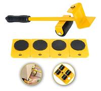 Ygapuzi Heavy Duty Furniture Lifter with 4 Sliders Appliance Roller Moving Tools for Sofa Refrigerator Cabinet, Max Up for 150KG/330LB, Easily Redesign and Rearrange Living Space (Yellow)