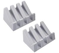 Ygapuzi Silicone Soap Dish with Drain for Shower Slanted Waterfall Bar Soap Holder Tray Easy Cleaning Soap Saver Mat for Sink Bathroom Kitchen Accessories, Extend Soap Life (Light Grey- 2Pack)