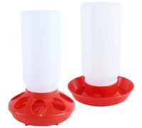 YGbridge Automatic Chicks Feeder and Waterer Set, 1L, Indoor Chicken Water Bottle and Feeder for Baby Chicks, Ducks, Quail, No-drip Design