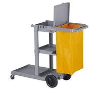 YGCBL Multifunctional Storage Trolley,Carts,Serving Cart Trolley Heavy Duty Housekeeping Cart with Lid Large Wheels, Commercial Hotel Traditional Janitorial Cleaning Trolley, Load 100Kg,Gray,Gray