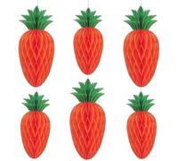 YGCHEN Honeycomb Ball Pendant in Carrot Shape, Easter Pendant Made of Honeycomb Paper, Easter Decoration with Carrots, for Hanging on Easter Shrub or Window, Happy Decoration for Easter and Spring