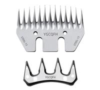 YGCQFH 13 Teeth Straight Replacement Blades for Sheep Shears， occupation Stainless Steel Sheep Shearing Clipper Blades for Sheep Alpacas Goats，Thick Coat Animals，Detachable Replacement