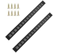 YGCQFH 2 Pack 600mm x 50mm Black Air Vent Grille Cover Aluminum Alloy Kitchen Air Vent Cover Cupboard Vents - Aluminium Alloy Ventilation Covers for Wardrobes & Cabinets with Screw